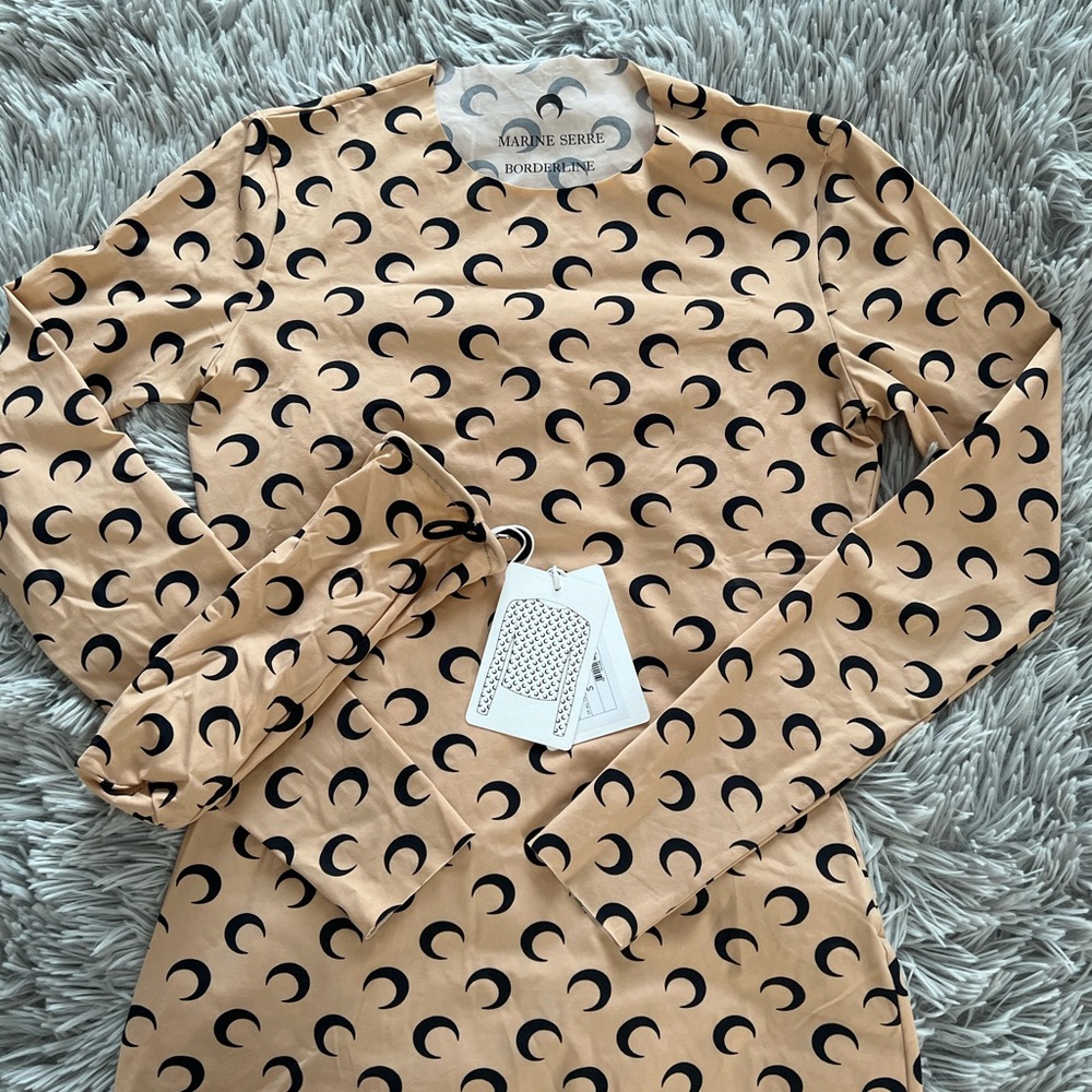 Marine Serre Second Skin Moon Print Nude Top